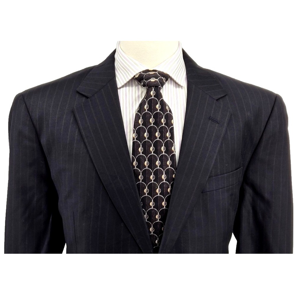 Jos A Bank Signature Gold Blazer 44R NWT Navy Pinstripe 100% Wool Suit Jacket